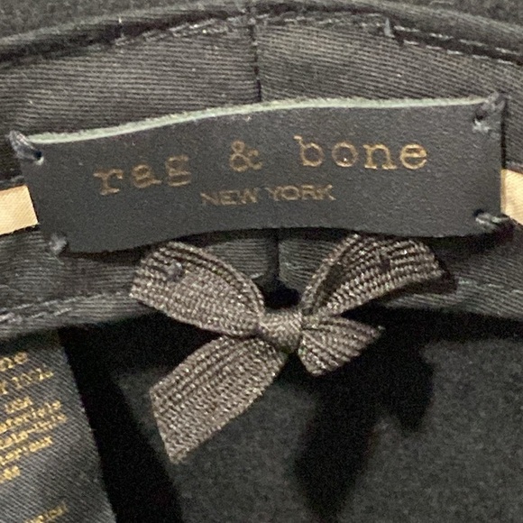 Rag & Bone Black Floppy Brim Fedora w/ Leather Scroll Band & Silver Studs size S - Picture 8 of 9